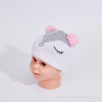 Adorable children's winter knitted beanie